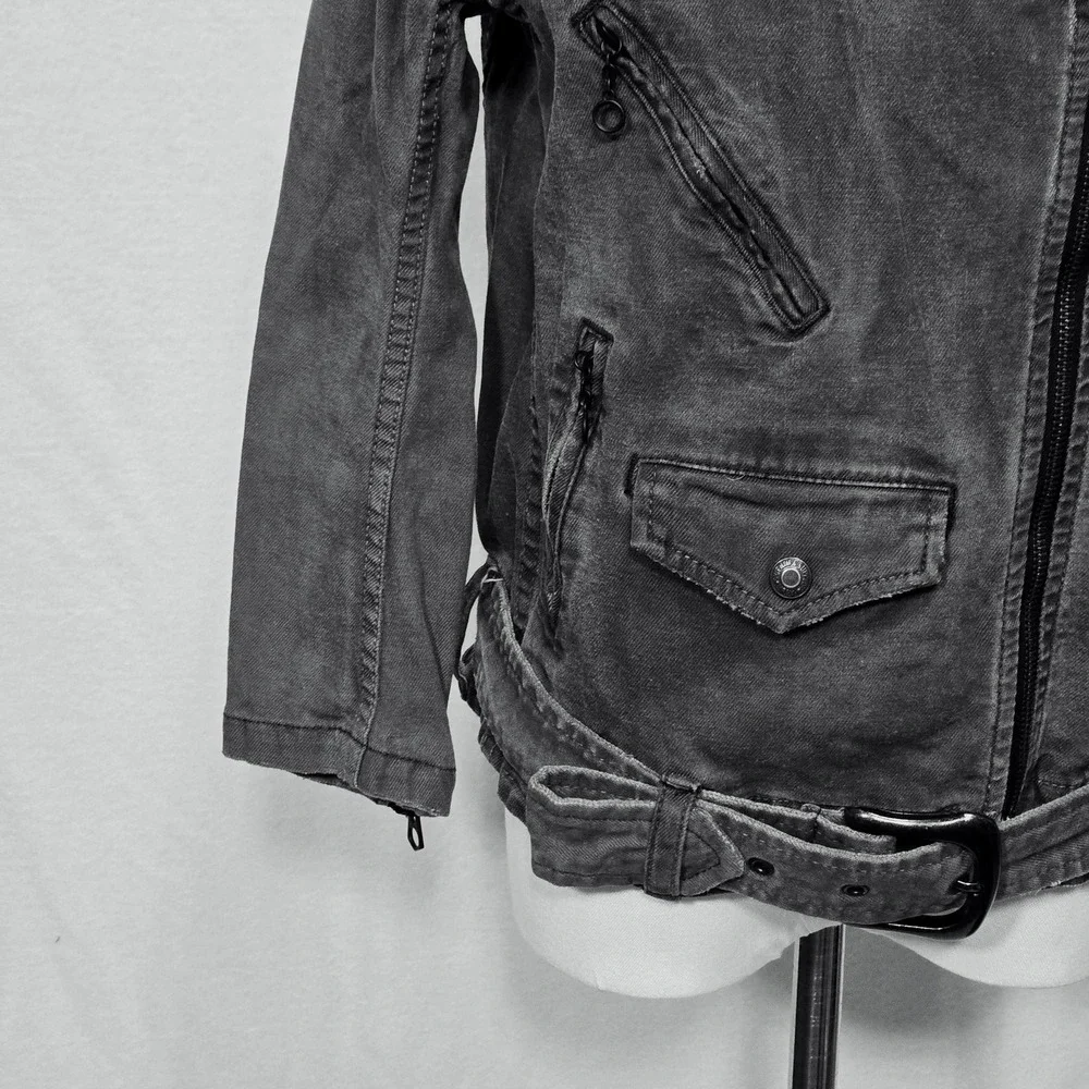 Denim & Supply‎ Ralph Lauren Jacket Womens Medium Moto Biker Belted Zip